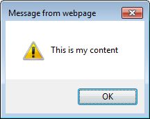 alert message with the same content